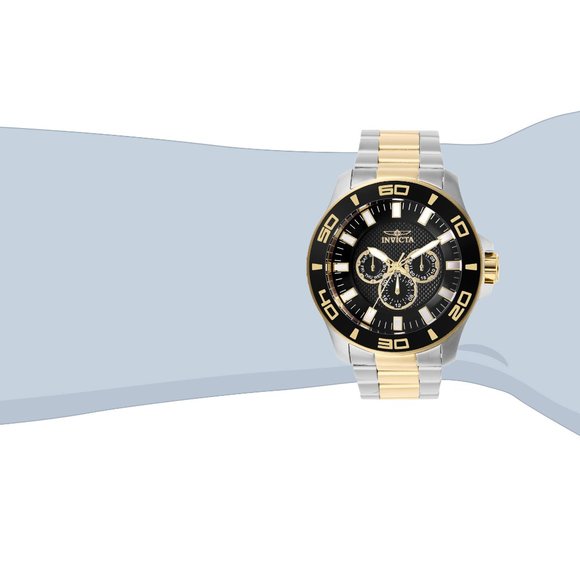 NEW Invicta Pro Diver 50MM Black Dial Quartz Two-Tone SS Bracelet Watch - Picture 4 of 6